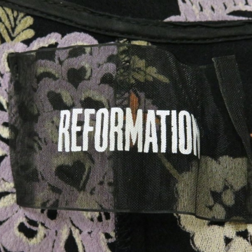 Reformation Wrap Dress Penny Black Floral - Picture 6 of 6